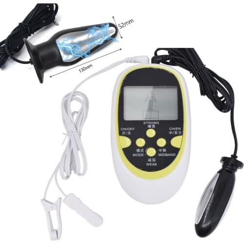 Electro Shock Pulse Anal Butt Plug Electro Stimulator Prostate Massager E-Stim Nipple Clamps Bdsm Electro Sex Toys For Women Men