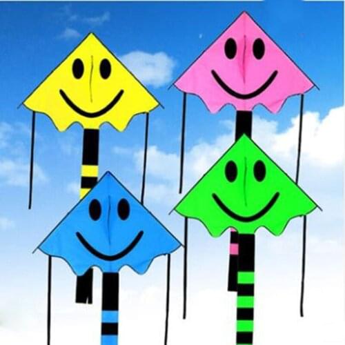 Free shipping smiling face kite children kite reel toy flying outdoor ripstop nylon kites for adults latawiec parachute cerf