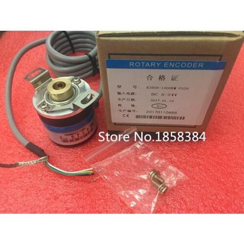 Free Shipping Photoelectric rotary encoder hollow shaft K3808-1000BM-P526 pulse ABZ three phases 5-24V