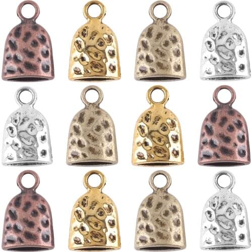 Zinc Alloy Beads For Jewelry Making 30pcs Pitted Bell Metal Pendants Hoop Earrings Necklace Sets Charms DIY Craft Accessories