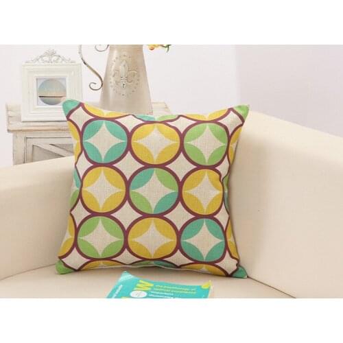 Seat Sofa Embrace Pillow Case Home Decor Geometric Figure Color Cushion Cover Cotton Linen Decorative Throw Pillow Cover