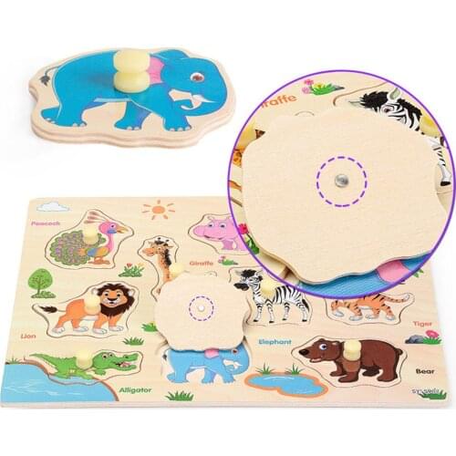 Kids Wooden 3D Puzzle Jigsaw Toys For Children Cartoon Animal Vehicle Wood Puzzles Intelligence Kids Baby Early Educational Toy