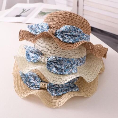 Baby Hats Childrens Floral Butterfly Sunshade Straw Caps Outdoor Bucket Hats for Baby Girls Spring Summer and Autumn General