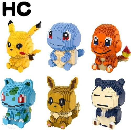 DIY Pokemon Mini Building Blocks Toys Bricks Pikachu Charizard Anime Diamond Doll Pocket Monster Children Gifts Toy