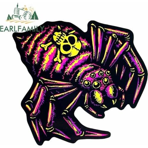 EARLFAMILY 13cm x 12cm For Spider Funny Car Decal Vinyl Material Car Sticker 3D Trunk Personality Occlusion Scratch Decoration