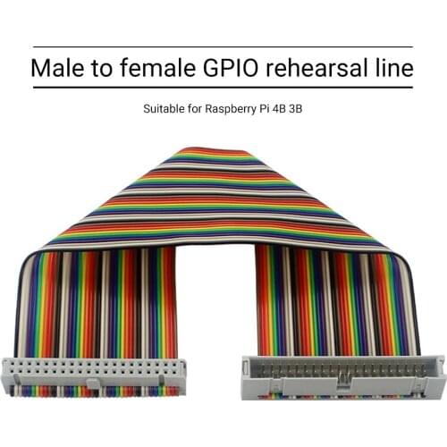 For RPi display cable Wire 40pin Male to Female Ribbon GPIO Cable for Raspberry Pi 4B 3 2 Model B B+ w TFT Touch Screen LCD