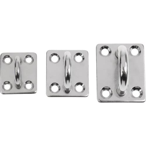Stainless Steel Square Pad Eye Plate For Marine Boat Ship Sailboat 5mm 6mm 8mm