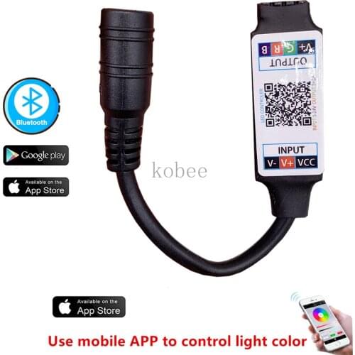 Mini RGB Bluetooth Controller DC5V 12V Wireless Smart Phone 24key Light Strip Controller For 6A 2835 3528 5050 RGB LED Strip