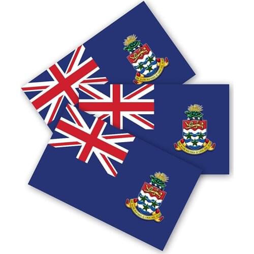 Cayman Islands Flag Bumper Stickers 3 Pieces, Made of Durable Waterproof Material,motorcycle Helmet Trunk Truck Decals