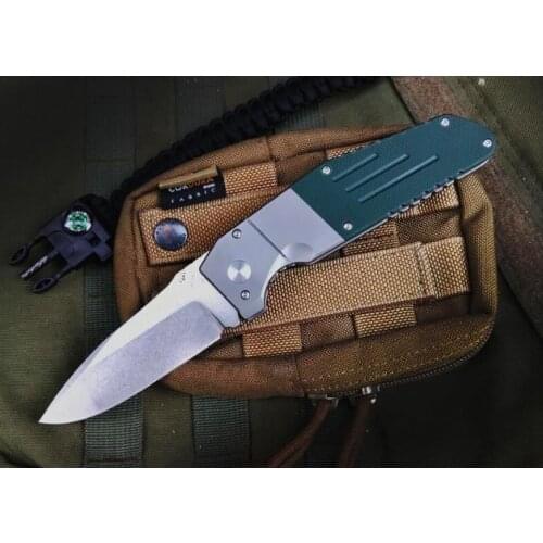 Butterfly in knife BM7505 M390 blade titanium alloy + green G10 Handle Tactical Pocket Folding Knife Fishing EDC Survival Tool