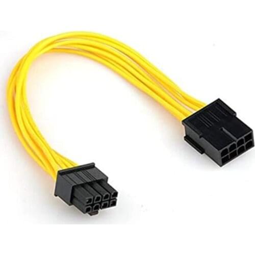 PCIE8EX-8 8 inch 8 pin to 8 (6 + 2) pin PCI Express Video Card M / F Power Extension Cable