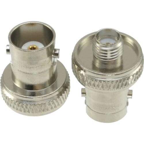 Adapter BNC female jack to SMA female jack Nickel plated straight RF COAXIAL
