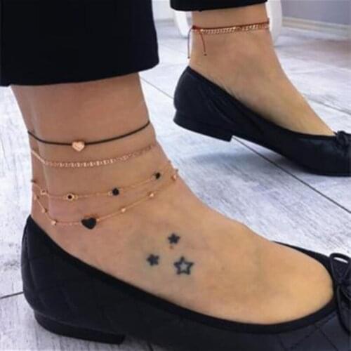 Beach Bohemia Retro Anklet Fashion love multi-layer anklet combination set ornament jewelry accessories