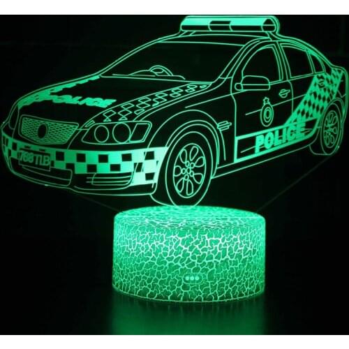 Police car theme 3D Lamp LED night light 7 Color Change Touch Mood Lamp Christmas present Dropshippping