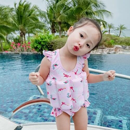Pop Unicorn Girls' swimwear 2020 new buoyancy childrens buoyancy swimsuit ins explosion models Korean Quick-drying fabric 8012