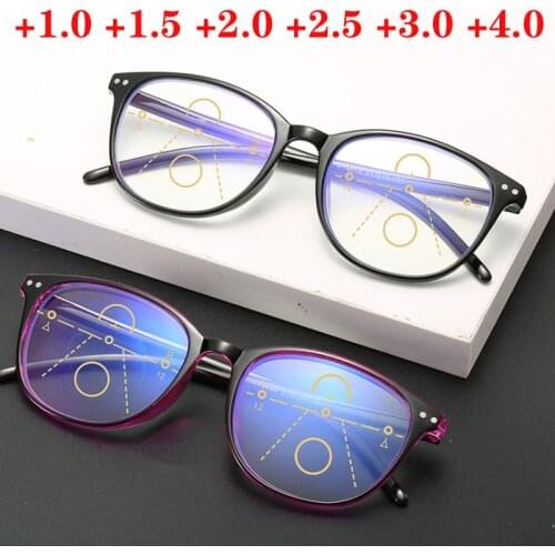 Progressive Multifocal Reading Glasses Women&Men Near and Far Presbyopic Spectacles Hyperopia +1.0 +1.5 +2.0 +2.5 +4.0