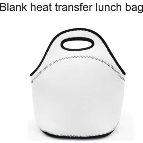 Blank thermal transfer neoprene lunch bag portable plus strap waterproof blank cooler bag picnic bag