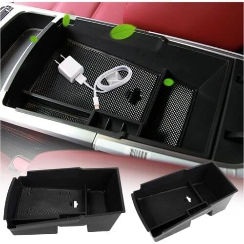 RUIYA Car Armrest Storage Box For Stinger 2018 2019 2020 Central Control Armrest Box Container Auto Interior Accessories Black