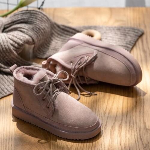 Best authentic sheepskin leather ladies snow boots 100% natural fur snow boots warm wool ladies winter boots