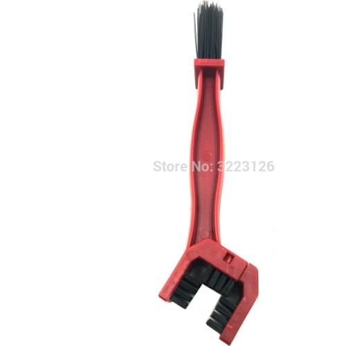 Red Cycling Motorcycle Bicycle Chain Clean Brush Gear Grunge Brush Dual Brush Head Cleaner Scrubber Tool Bike Chains Cleaners