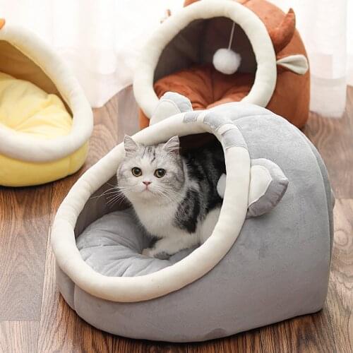 Cute New Cat House Kitten Basket Small Dog Pillow Lounger Cat Bed Mats Cave Puppy Bed Cushion Pet Nest House Supplies For Cats