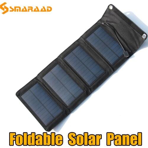 Foldable Solar Panel 7W 5V Sun power Solar Cells Bank Pack USB Cable Waterproof for Phone Backpack Camping Hiking