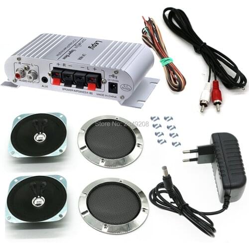 LP808 HIVI stereo amplifier + 12V power adapter + 4 inch speaker + cables +Screws for arcade cabinet game machines Audio Kit DIY