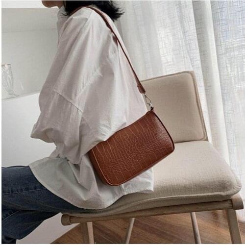 Messenger Handbags Retro Alligator Pattern Women Shoulder Bags Flap New PU Leather Casual Solid Crossbody Bags for Women Bolsas
