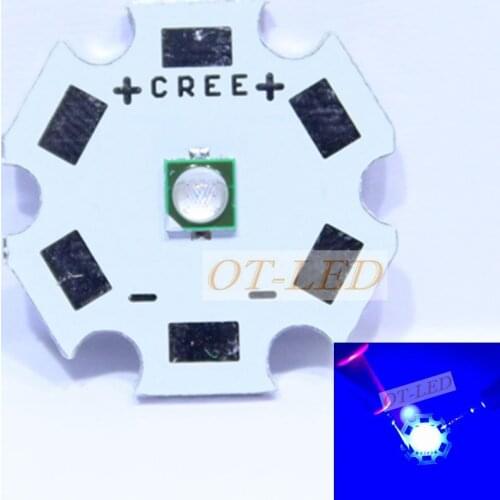 10PCS 3W Royal Blue High Power LED Emitter 700mA 450-455NM with 20mm Star Platine Heatsink for Plant Grow/Aquarium