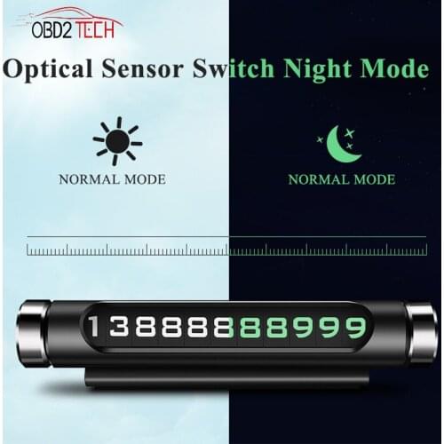 Luminous Car Temporary Parking Card Rotatable Telephone Number Plate Magnetic Adsorption 3D Auto Mobile Number Card Car Sticker