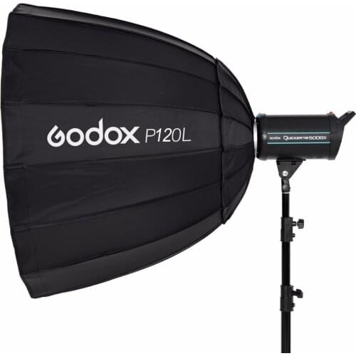 In Stock Godox Portable P120L 120CM Deep Parabolic Softbox Bowens Mount Studio Flash Speedlite Reflector Photo Studio Softbox