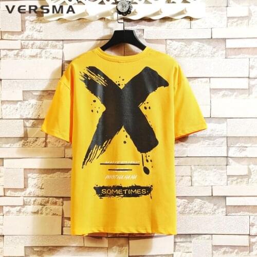 VERSMA Japanese Harajuku Yellow Top Print T-shirt Men Women Hip Hop Streetwear Couple Vintage Oversized Tshirt Men Dropshipping