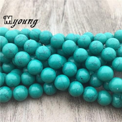 Green Turquoises Round Loose Beads,Gems Stone Howlite Beads For DIY Jewelry Making MY1947