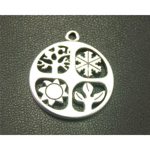 10pcs Silver Color Weather Four Season Charm Pendant DIY Necklace Bracelet Jewelry Findings 24x28mm A1912
