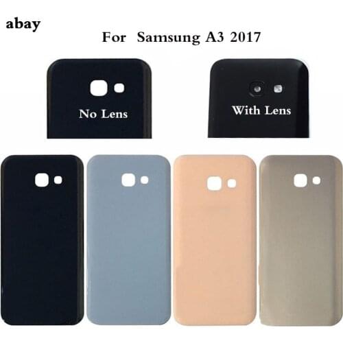100% NEW For Samsung Galaxy A3 2017 A320 Back Battery Case Housing Cover For Samsung A3 2017 A320 Back Door With/No lens Replace