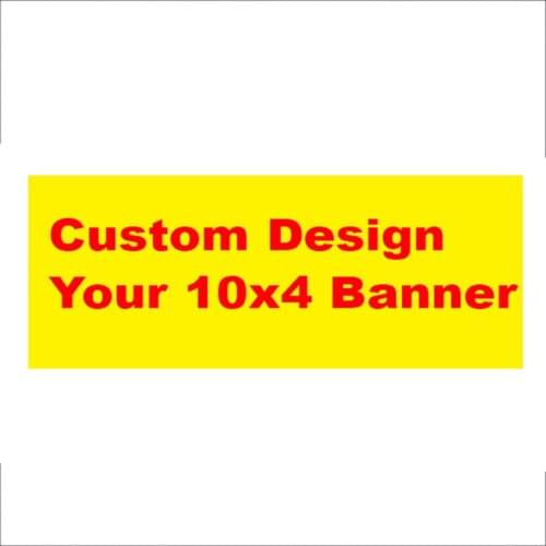 Custom 120x300cm Flag 4X10 FT Company Logo Sports Outdoor Club Advertising Digital Printing Vivid Color 100D Polyester Cheap