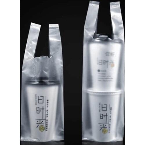 3000Pcs/Lot 8 Size Tea Milk Coffee Plastic Takeaway Takeout vest Bag Portable Disposable Drinks Bag Cups Bags Hand Carry Bags