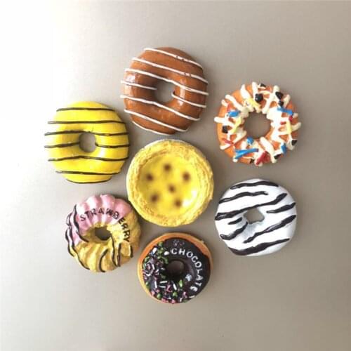 3D Resin Simulation Donut Fridge Magnet Travel Souvenir Kitchen Baking Tools Fridge Decoration Message Post Sticker