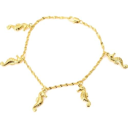 Bangrui 21 cm mini gold seahorse pendant Chain Bracelet Men Jewelry party Gift Wholesale rendy snake Chain Bracelet