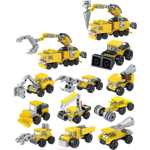 Cartoon Animal Figures Car Police Fire Plane Building Blocks Bricks King Warrior Mech Toys For Children Friends Boy Gifts