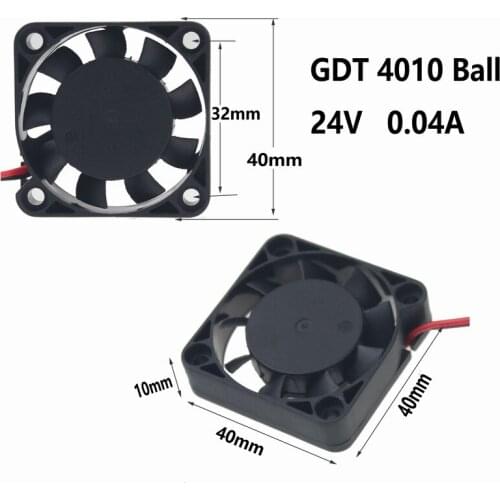 Gdstime 5 Pcs 24V 4cm 40x40x10mm Ball Bearing 2Pin DC Brushless Cooling Fan 40mm x 10mm 4010