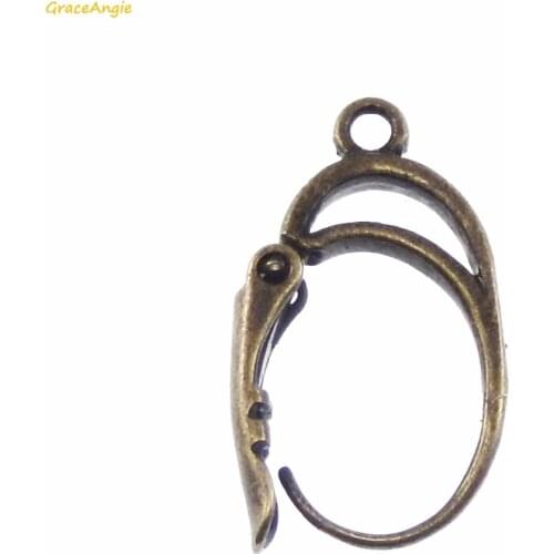 GraceAngie 14PCS 17mm Length Metal Vintage Style Fishing Swivels Hooked Snaps Shape Earring Handmade Accessories Jewelry Finding