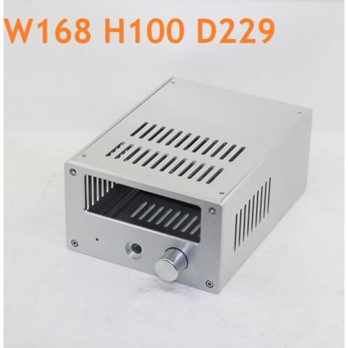 DIY Full Aluminum Earphone Chassis Silver WCF Vent Preamplifier Case Power Amplifier Supply Cabinet W168 H100 D229 AMP DAC