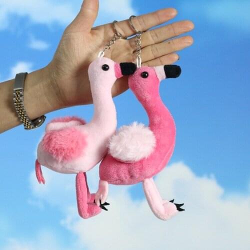 Beautiful Flamingo Exquisite pendant plush pink Keychain bag decoration good quality soft Soothing doll christmase wedding gift