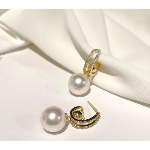 Creative Pearl Earrings Multi Function 2021 New Jewelry Micro Pave Brincos Wholesale