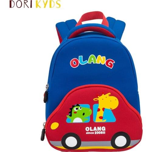 DORIKYDS Cute Mini Car Kindergarten Backpack 3D Cartoon Plush Backpacks for Boys Girls Students Gift Animal Toddle Kids bags