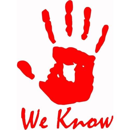 We Know Hand Palm Car Vehicle Laptop Window Reflective Decals Sticker Decoration Car Styling Stickers