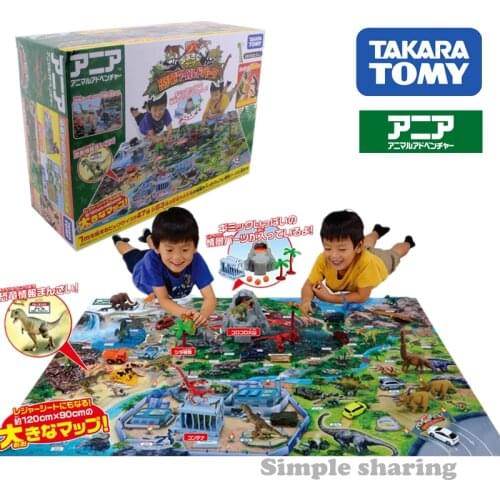 Takara Tomy Tomica Ania Dinosaur Park Model Kit Diecast Funny Educational Toys For Children Hot Pop Kids Dolls