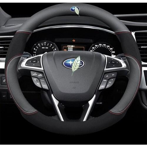 Popular Genuine Leather Car Steering Wheel Cover 15 Inch/38cm for Subaru BRZ Forester XV Impreza Levorg WRX STi