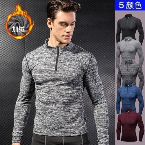 New Brand Cothing Fitness Compression Shirt Men Winter Bodybuilding Long Sleeve T Shirt slim fit Tops Shirts Gyms Tight t-shirt